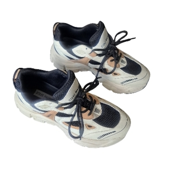 Steve Madden Women's Size 9.5M Clydie Chunky Platform Sneaker Black/Tan - Picture 6 of 13